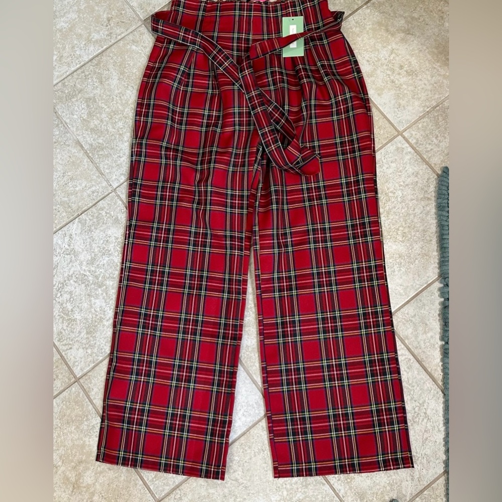 Plaid Boot Cut Pants